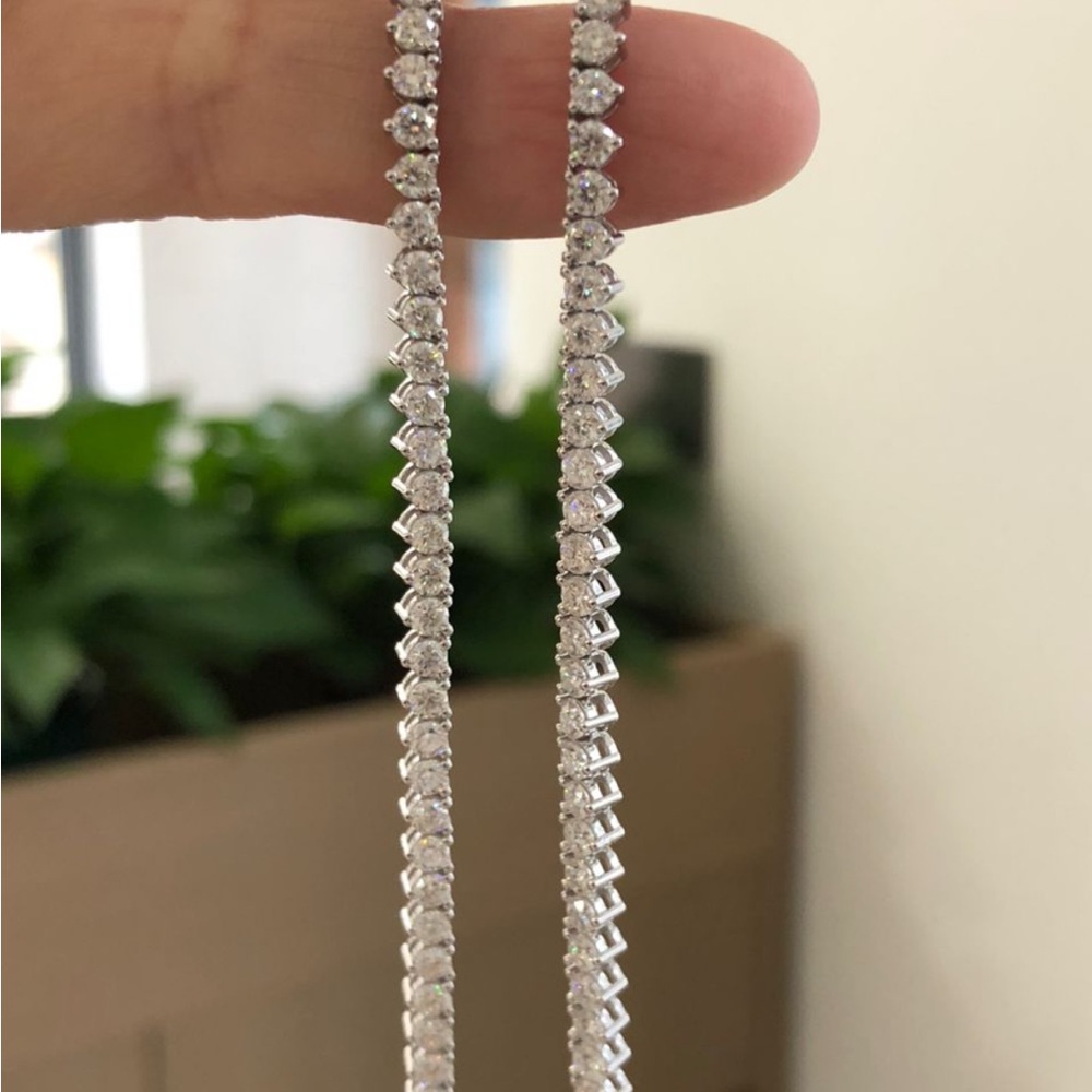 Moissanite Silver Tennis Necklace